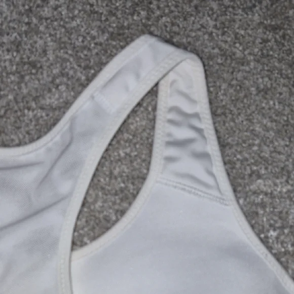 Nike Women's White and Black Sports Bra - Picture 3 of 6